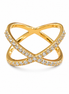 White Topaz 18K Gold over Sterling Ring