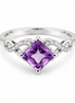 Amethyst CZ and Sterling Ring