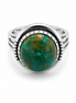 Cabochon Chrysocolla and Antiqued Sterling Ring