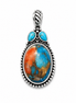 Spiny Oyster Turquoise and Sterling Silver Pendant