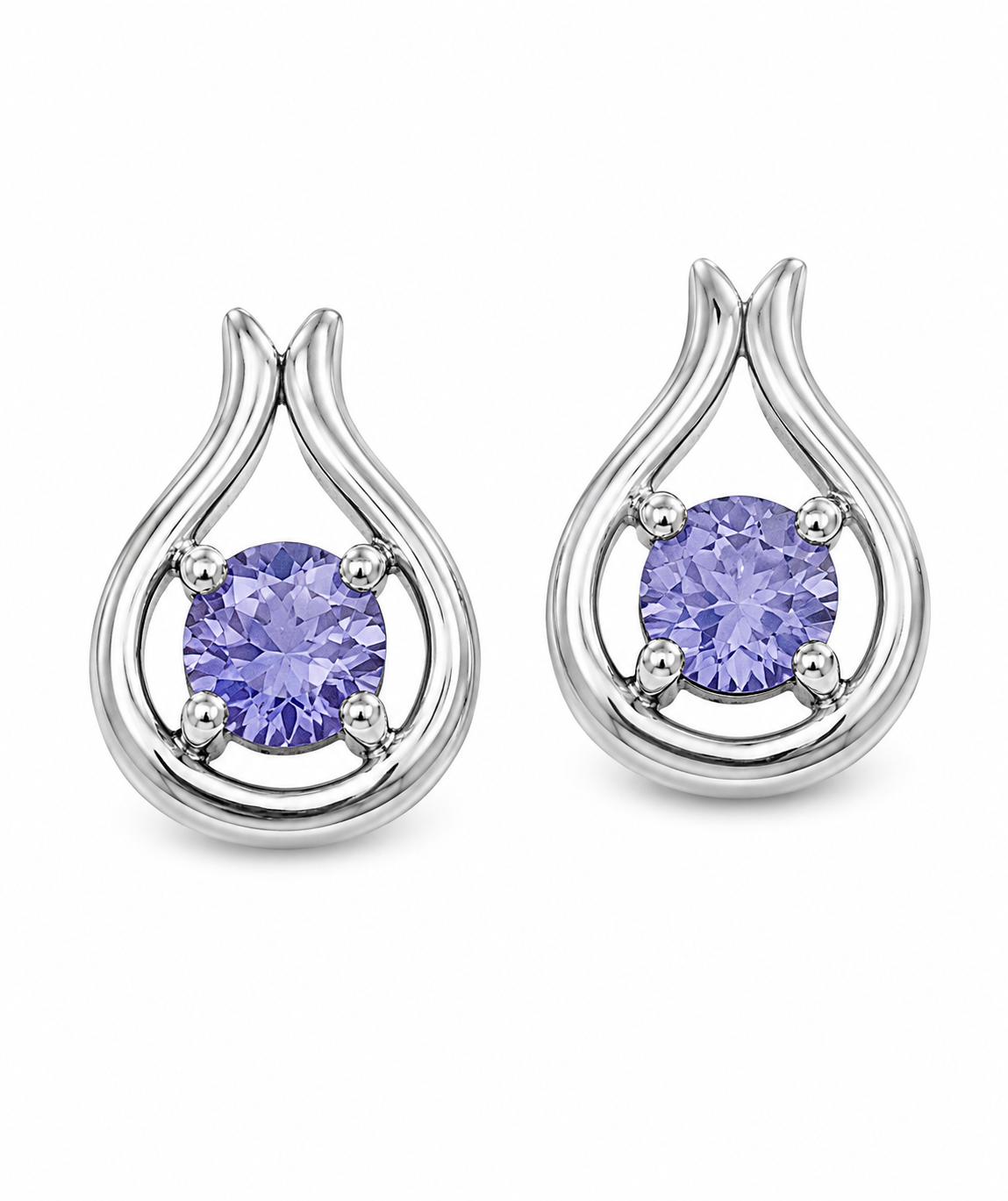 .45 Carat Topaz White Tanzanite Post Earrings