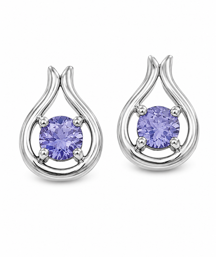 .45 Carat Topaz White Tanzanite Post Earrings