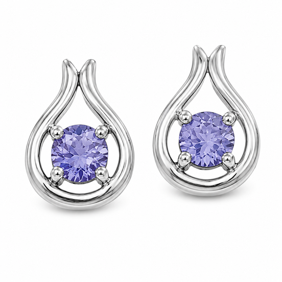 .45 Carat Topaz White Tanzanite Post Earrings