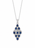 Blue Sapphire and Sterling Regal Pendant