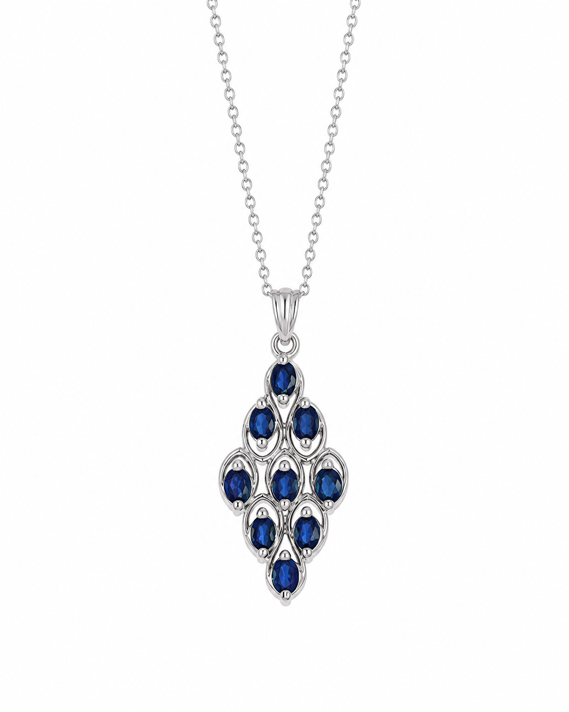 Blue Sapphire and Sterling Regal Pendant