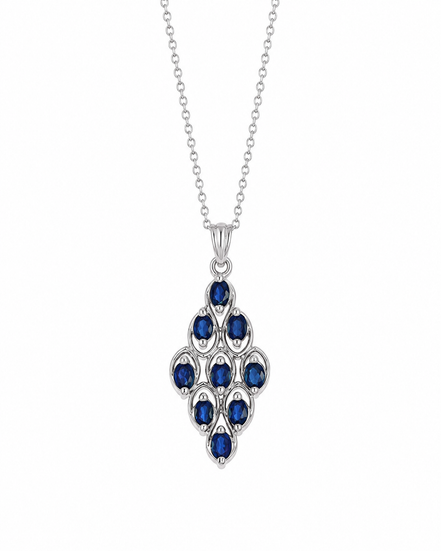 Blue Sapphire and Sterling Regal Pendant