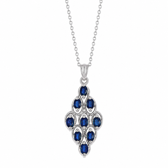Blue Sapphire and Sterling Regal Pendant