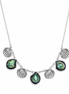 Antiqued Sterling Seashell Trapeze Necklace 18 to 20 inch