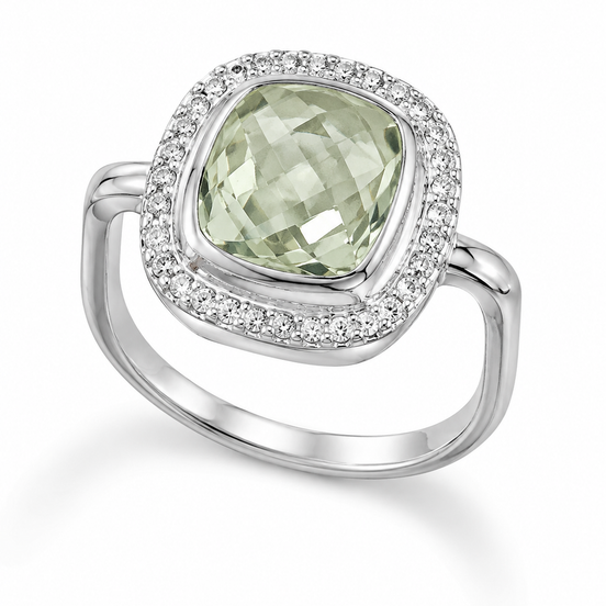 Green Amethyst and Sterling Inner Beauty Ring