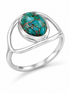 Turquoise and Copper Matrix Sterling Ring