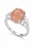 Peach Moonstone Rose Quartz and Sterling Ring