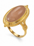 Peach Moonstone and 14K Gold over Sterling Ring