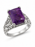 Purple Turquoise and Sterling Pedestal Ring