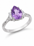 Amethyst White Topaz and Sterling Teardrop Ring