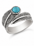 Turquoise and Sterling Wrapped Feather Ring