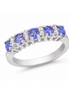 Tanzanite White Zircon and Sterling Band Ring