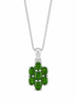 Chrome Diopside and Sterling Cluster Pendant