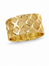 Gold over Sterling Checkered Wide Band Ring