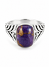 Purple Turquoise and Antiqued Sterling Ring