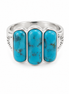 Turquoise and Sterling Trio Ring