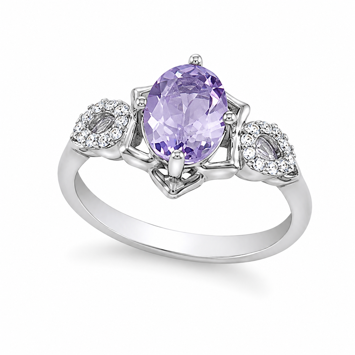 Amethyst CZ and Sterling Ring