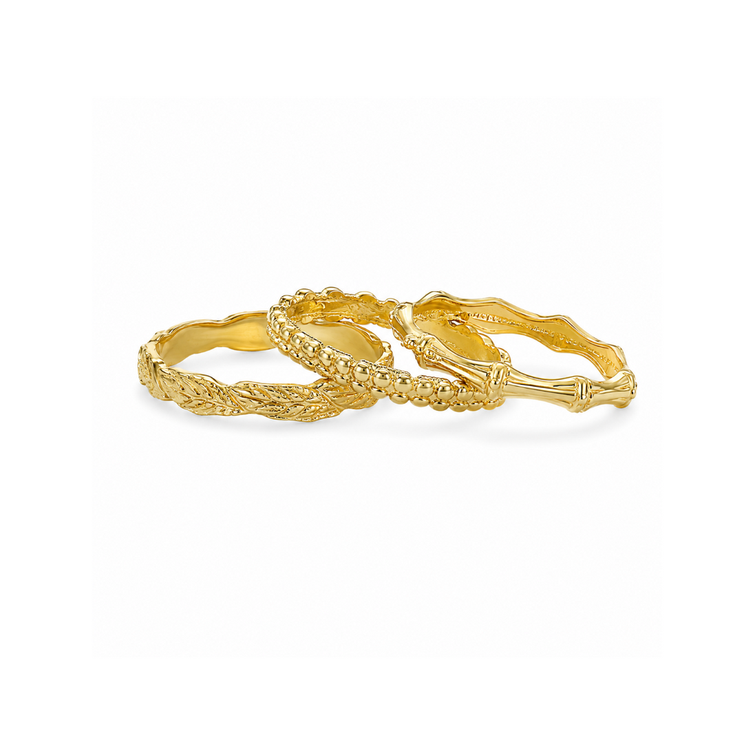 Gold over Sterling Stackable Rings Set of 3