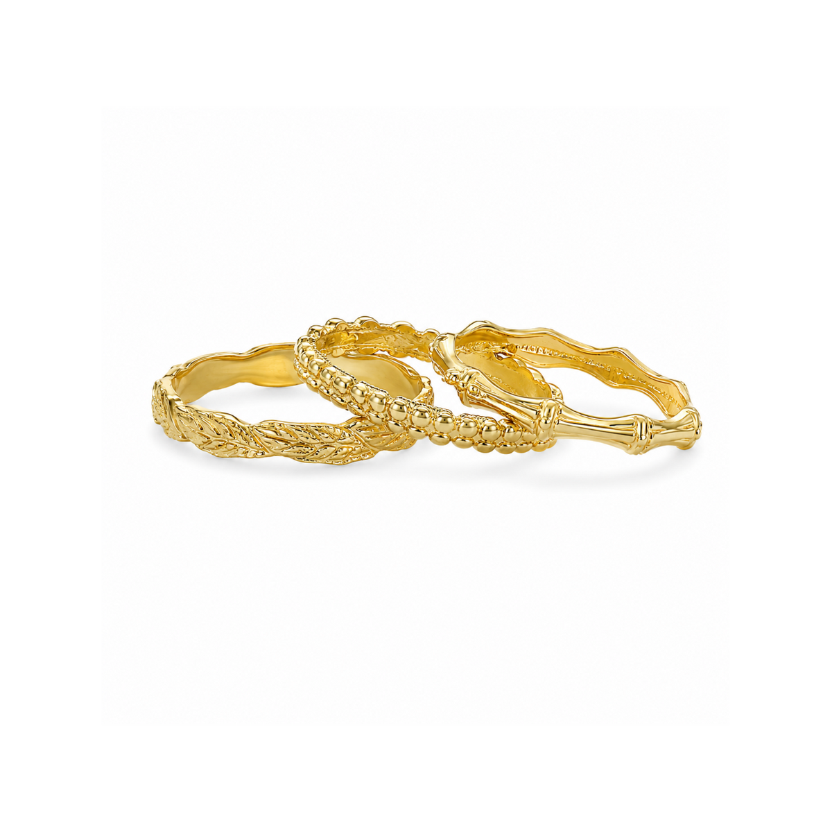 Gold over Sterling Stackable Rings Set of 3