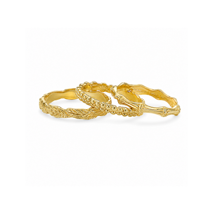 Gold over Sterling Stackable Rings Set of 3