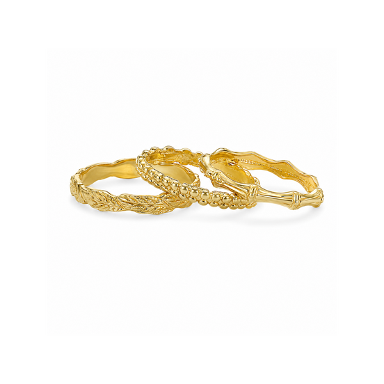 Gold over Sterling Stackable Rings Set of 3