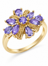 Tanzanite and 18K Gold over Sterling Ring
