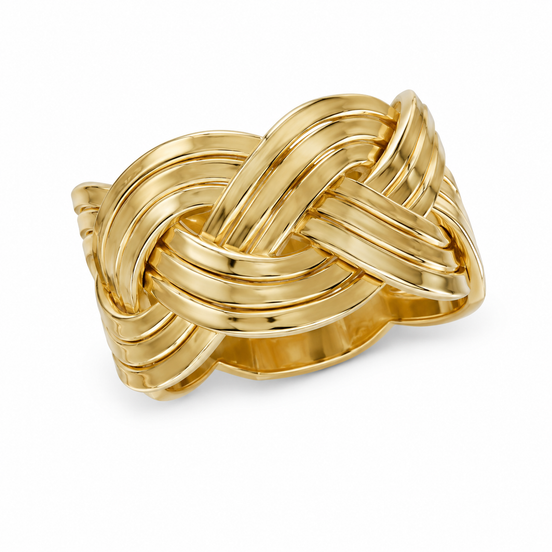 Gold over Sterling Braided Wide Band Ring