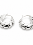 Sterling Dimensional Hoop Pierced Earrings