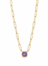 Amethyst and 18K Gold over Sterling Necklace