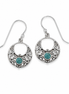 Turquoise and Sterling Filigree Open Design Earrings