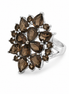 7 Carat Genuine Smokey Quartz and Sterling Ring