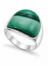 Malachite and Sterling Sleek Wide Band Ring