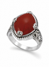 Red Jasper and Antiqued Sterling Majestic Ring