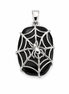 Black Onyx and Sterling with Spider Web Pendant