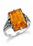 Genuine Amber and Antiqued Sterling Ring