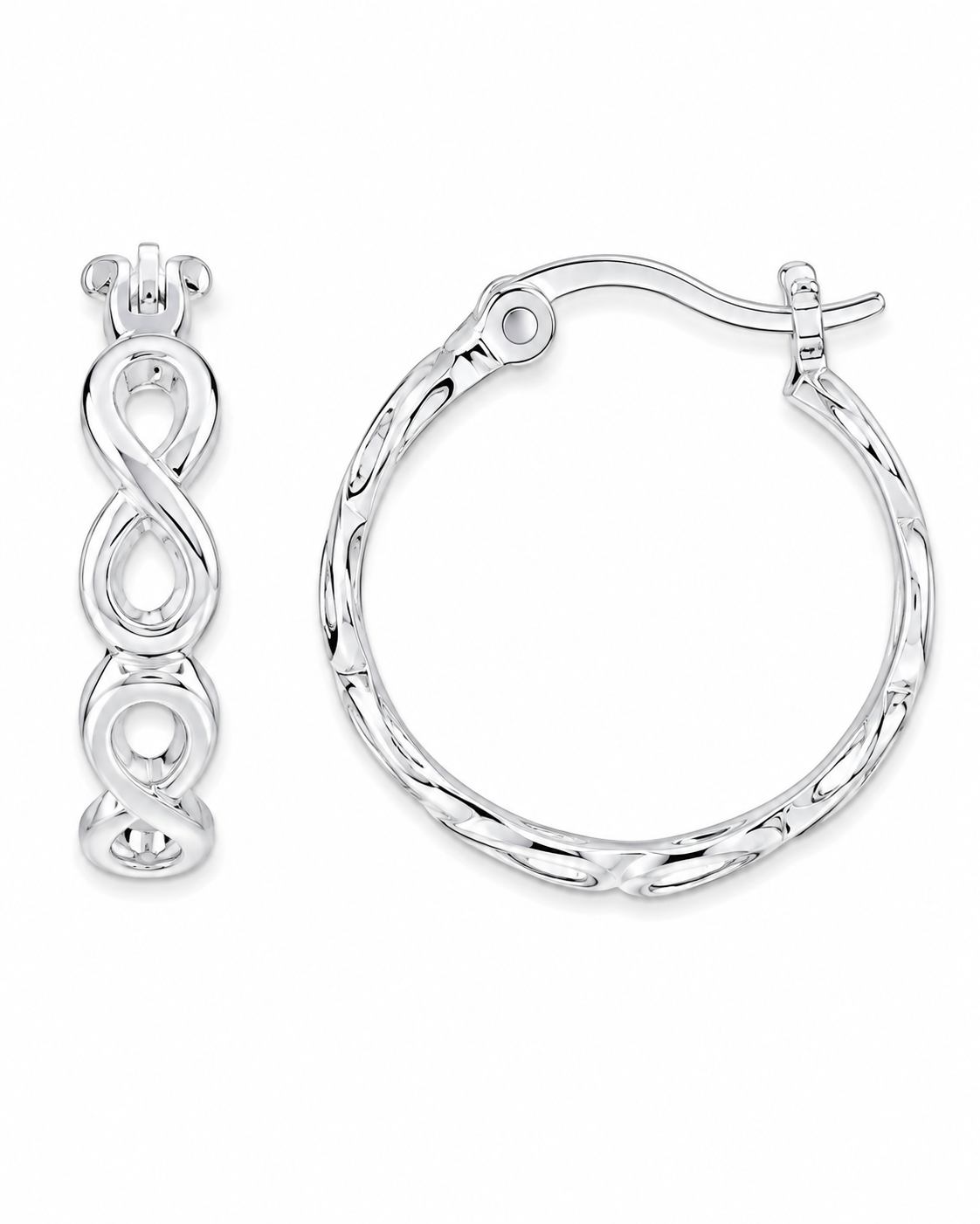 Sterling Infinity Hoop Pierced Earrings