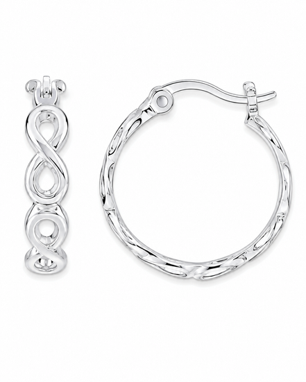 Sterling Infinity Hoop Pierced Earrings