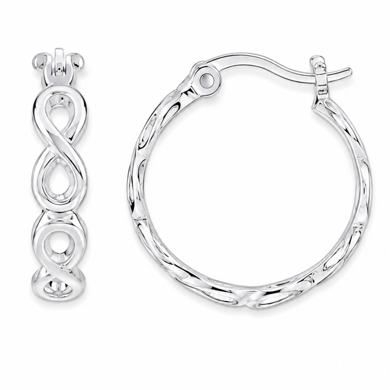 Sterling Infinity Hoop Pierced Earrings