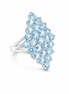 7.5K Sky Blue Topaz and Sterling Radiance Ring