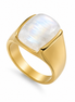 Rainbow Moonstone and Gold over Sterling Ring