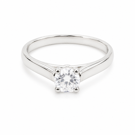 White Topaz and Sterling Infinity Heart Ring