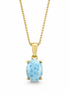 Larimar and 18K Gold over Sterling Pendant