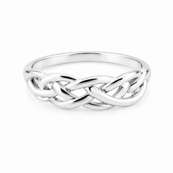 Sterling Interwoven Knot Ring