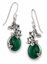 Malachite and Sterling Flowy Vine Earrings