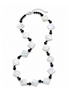 Mother of Pearl Black Agate Bead Necklace 18 to 20 Inches