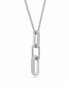 CZ and Sterling Paperclip Link Pendant with Chain